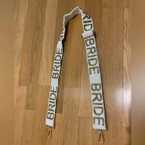 Beaded “Bride” purse strap